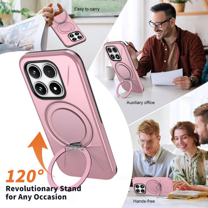 For Xiaomi 17 Kalebol Magnetic MagSafe Rotation Holder PC Phone Case(Pink)