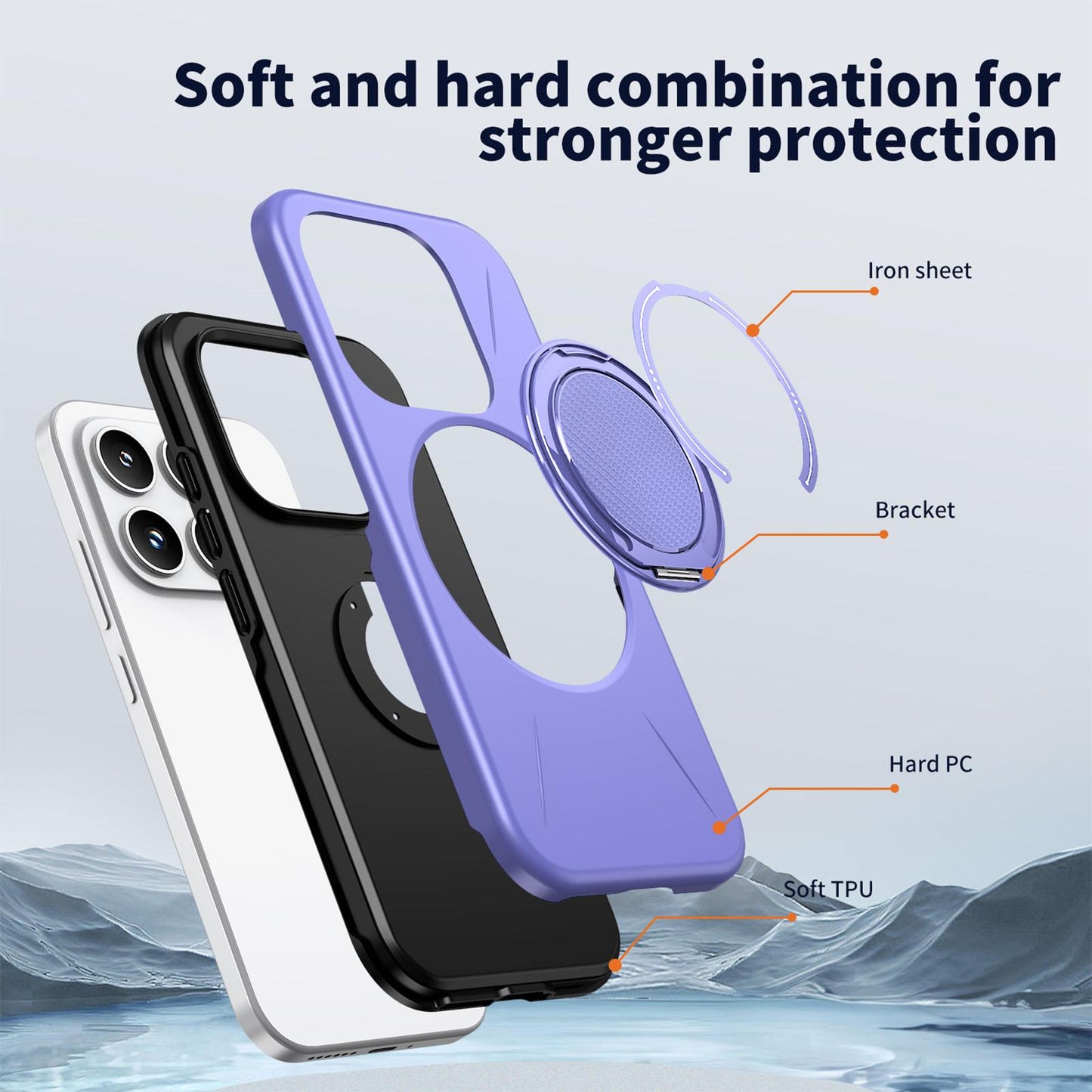For Xiaomi 17 Kalebol Magnetic MagSafe Rotation Holder PC Phone Case(Lilac)