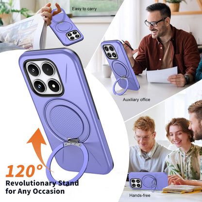 For Xiaomi 17 Kalebol Magnetic MagSafe Rotation Holder PC Phone Case(Lilac)