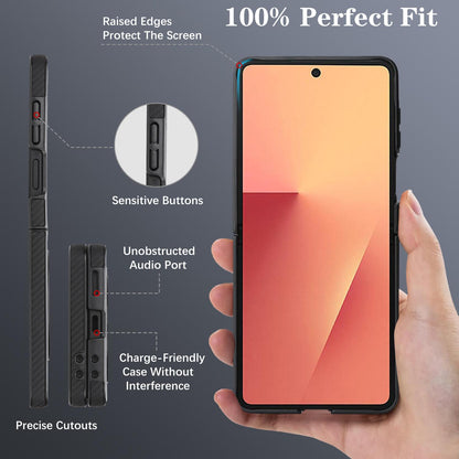 For Galaxy Z Flip8 5G Carbon Fiber MagSafe Phone Case - Black - SYA003137616A