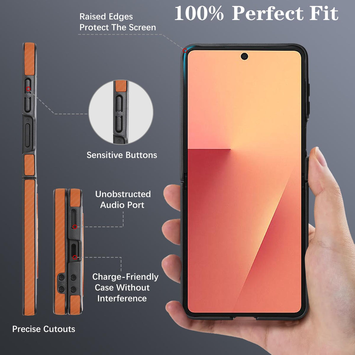 For Galaxy Z Flip8 5G Carbon Fiber MagSafe Phone Case - Brown - SYA003137616B