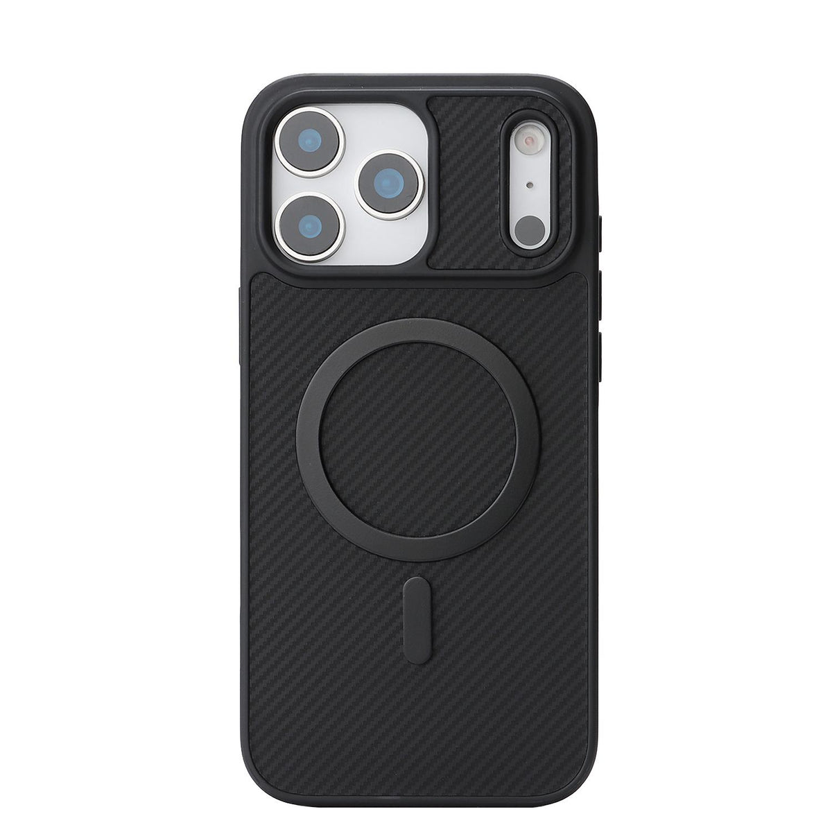 For iPhone 18 Pro Max Carbon Fiber MagSafe Phone Case - Black - SYA003137709A