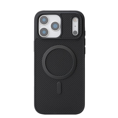 For iPhone 18 Pro Max Carbon Fiber MagSafe Phone Case - Black - SYA003137709A