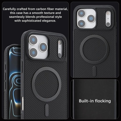 For iPhone 18 Pro Max Carbon Fiber MagSafe Phone Case - Black - SYA003137709A