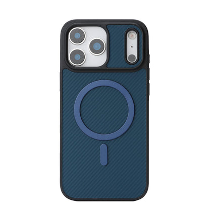 For iPhone 18 Pro Max Carbon Fiber MagSafe Phone Case - Blue - SYA003137709C