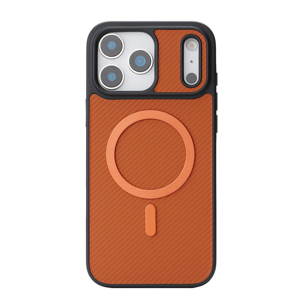 For iPhone 18 Pro Carbon Fiber MagSafe Phone Case - Brown - SYA003137710B