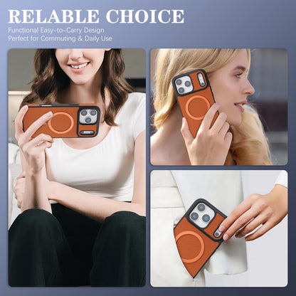 For iPhone 18 Pro Carbon Fiber MagSafe Phone Case - Brown - SYA003137710B