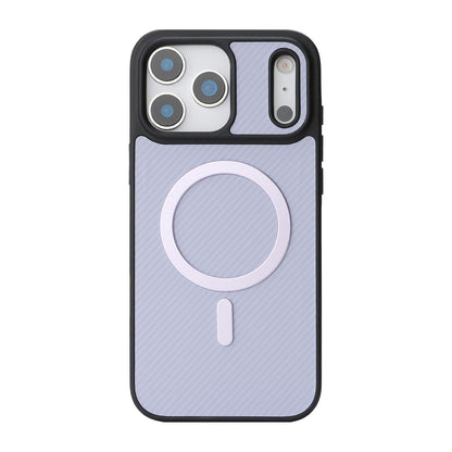 For iPhone 18 Pro Carbon Fiber MagSafe Phone Case - Purple - SYA003137710D
