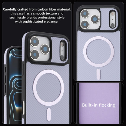 For iPhone 18 Pro Carbon Fiber MagSafe Phone Case - Purple - SYA003137710D