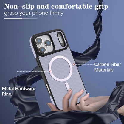 For iPhone 18 Pro Carbon Fiber MagSafe Phone Case - Purple - SYA003137710D
