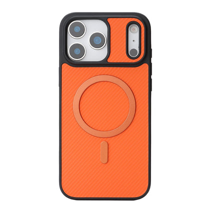 For iPhone 18 Pro Carbon Fiber MagSafe Phone Case - Orange - SYA003137710E