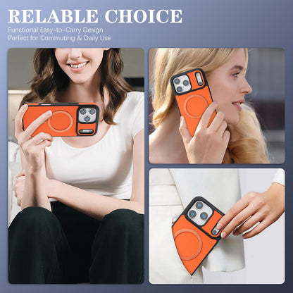 For iPhone 18 Pro Carbon Fiber MagSafe Phone Case - Orange - SYA003137710E