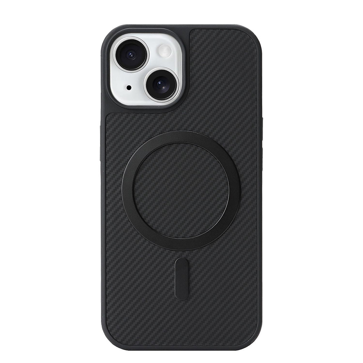 For iPhone 15 Plus Carbon Fiber MagSafe Phone Case - Black - SYA003137713A