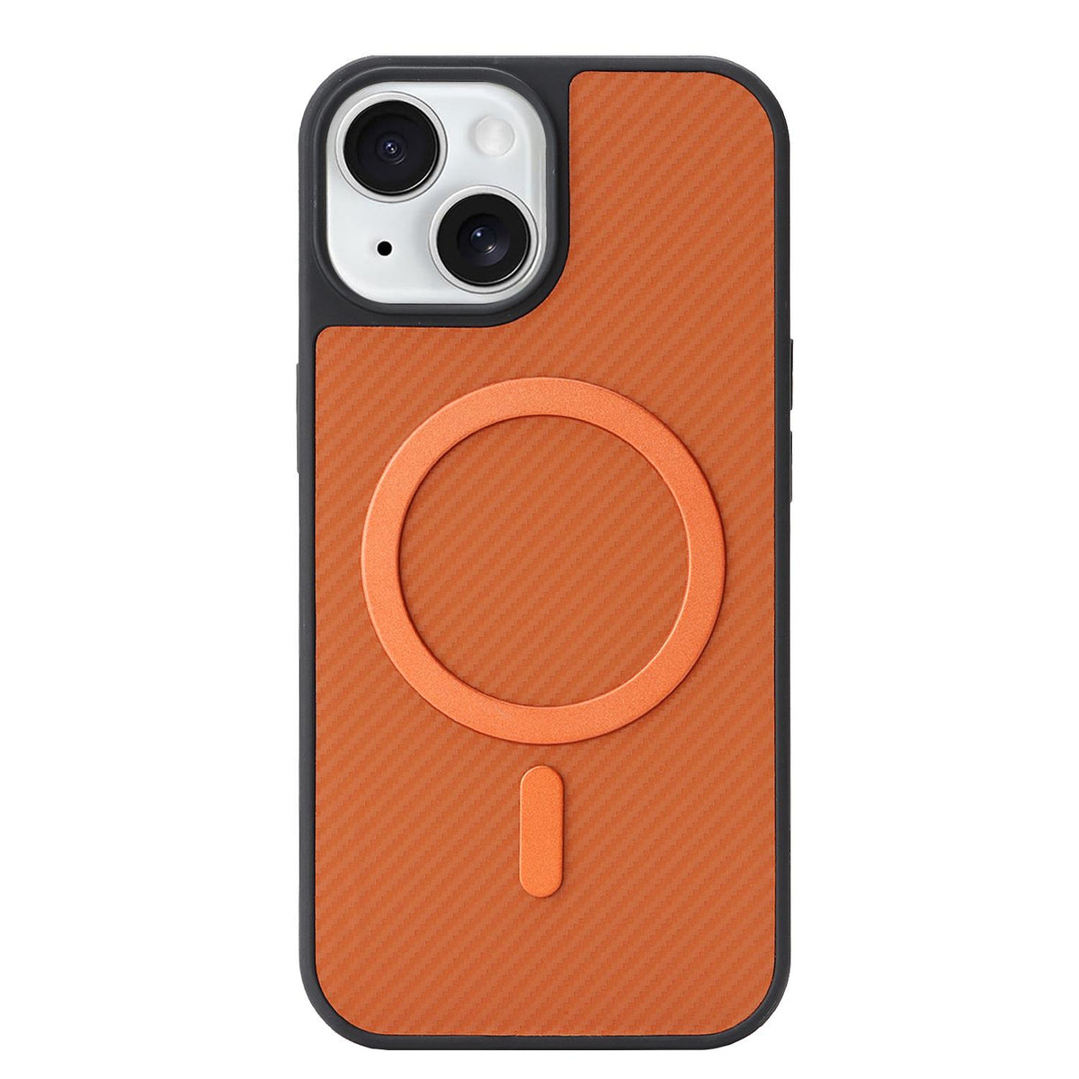 For iPhone 15 Carbon Fiber MagSafe Phone Case - Brown - SYA003137714B