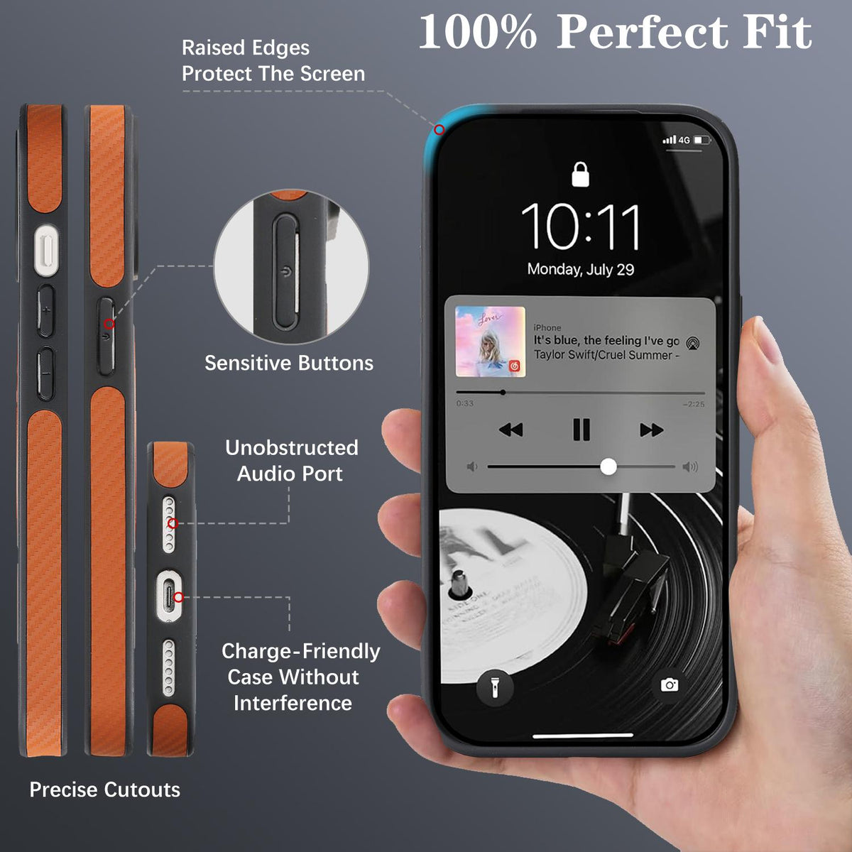For iPhone 15 Carbon Fiber MagSafe Phone Case - Brown - SYA003137714B