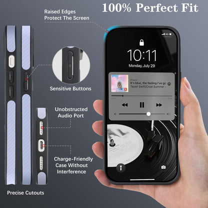 For iPhone 15 Carbon Fiber MagSafe Phone Case - Purple - SYA003137714D