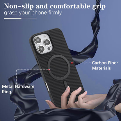 For iPhone 14 Pro Carbon Fiber MagSafe Phone Case - Black - SYA003137716A