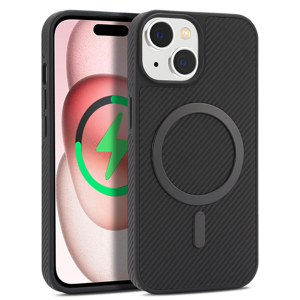 For iPhone 14 Carbon Fiber MagSafe Phone Case - Black - SYA003137718A