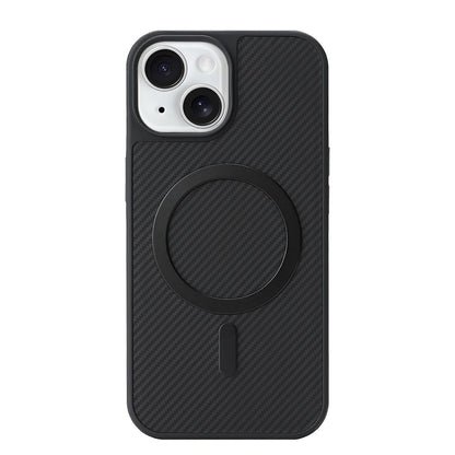 For iPhone 14 Carbon Fiber MagSafe Phone Case - Black - SYA003137718A