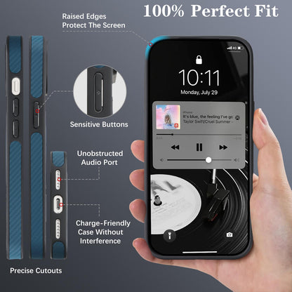 For iPhone 14 Carbon Fiber MagSafe Phone Case - Blue - SYA003137718C