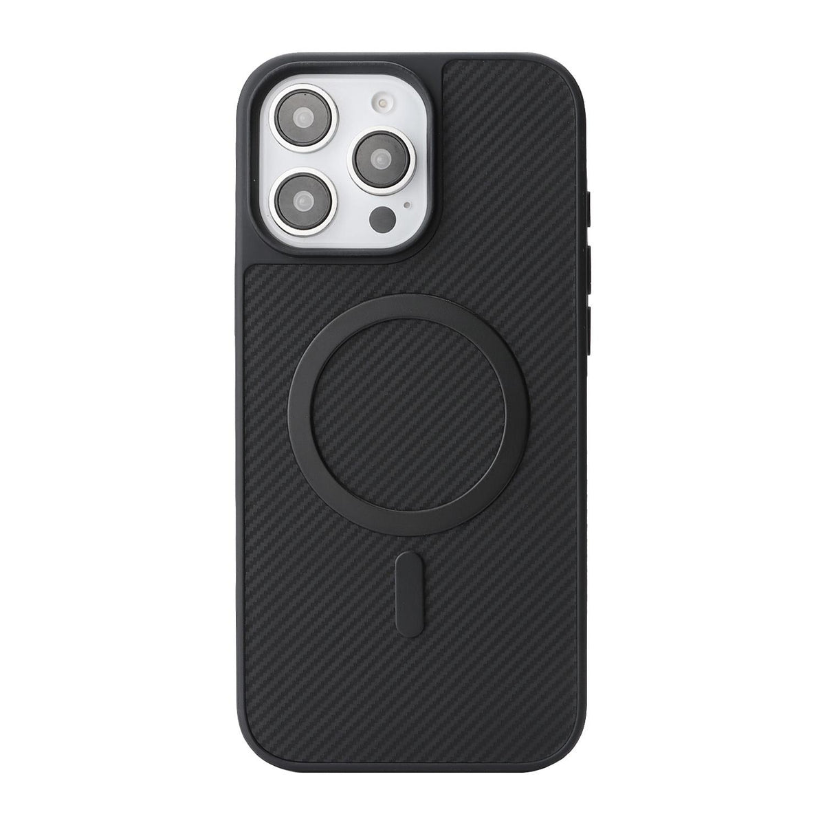 For iPhone 13 Pro Max Carbon Fiber MagSafe Phone Case - Black - SYA003137719A