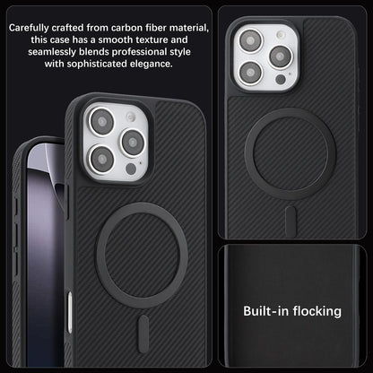 For iPhone 13 Pro Carbon Fiber MagSafe Phone Case - Black - SYA003137720A