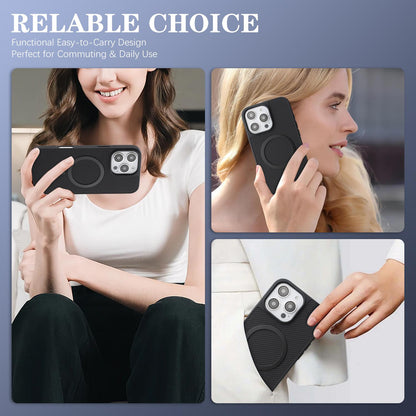 For iPhone 13 Pro Carbon Fiber MagSafe Phone Case - Black - SYA003137720A