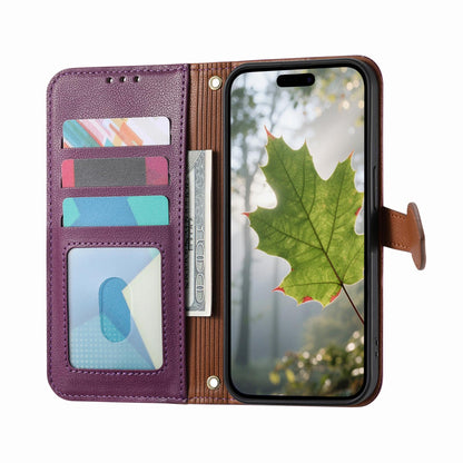 For Honor Play 80 Plus 5G Leaf Buckle Zipper Wallet Leather Phone Case with Strap(Purple)