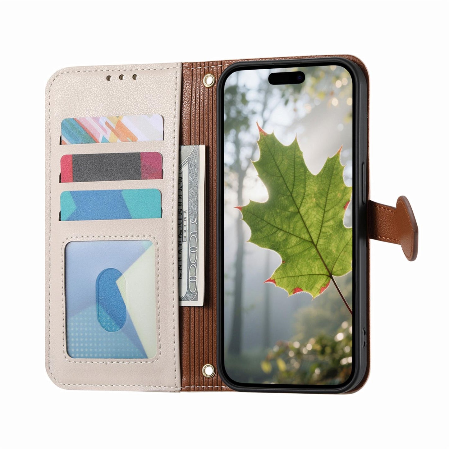 For Honor Play 80 Plus 5G Leaf Buckle Zipper Wallet Leather Phone Case with Strap(Beige)