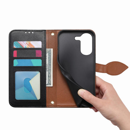 For Honor Play 80 Plus 5G Leaf Buckle Zipper Wallet Leather Phone Case with Strap(Black)