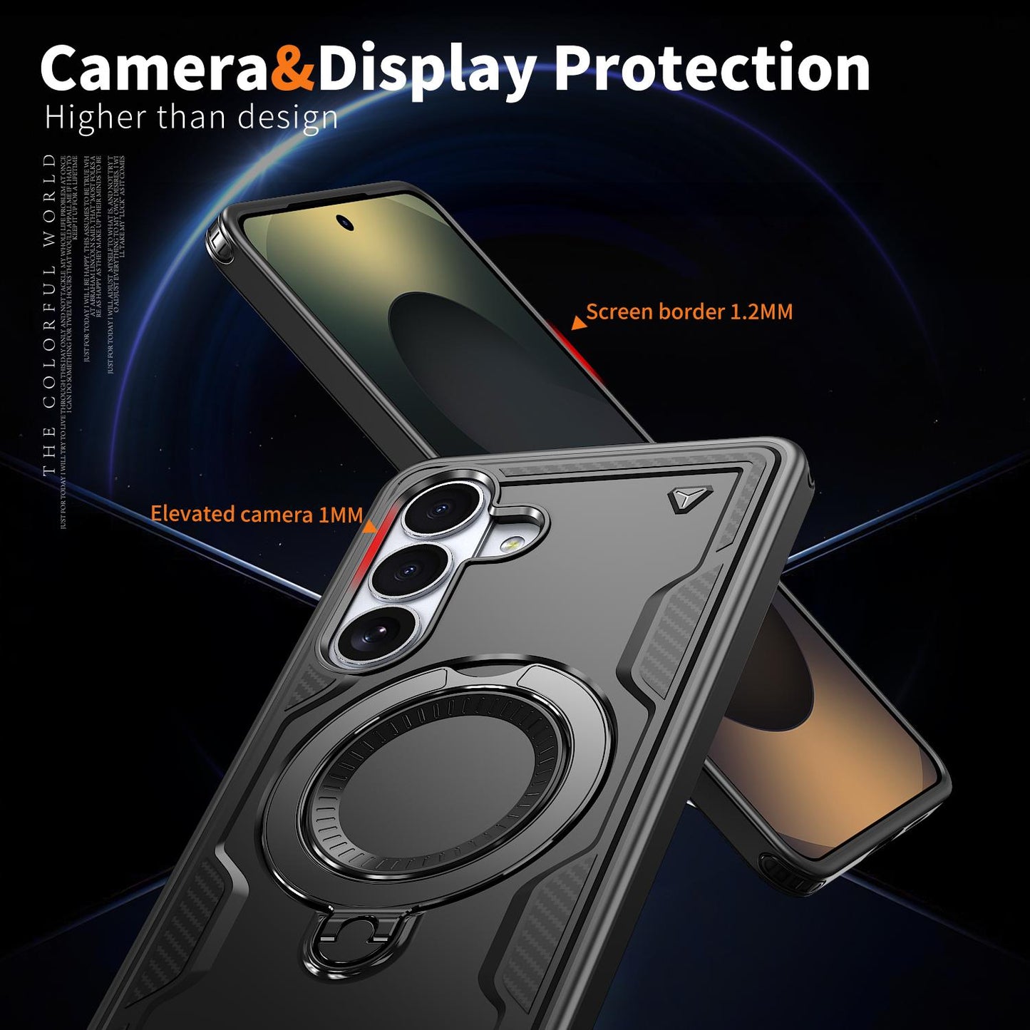 For Galaxy S26+ 5G Kalebol PC Hybrid TPU Armor MagSafe Ring Holder Phone Case(Black)