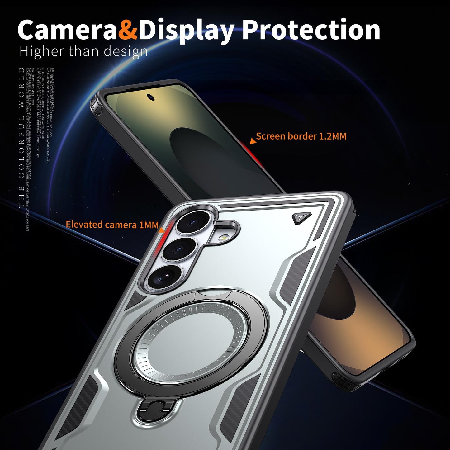 For Galaxy S26+ 5G Kalebol PC Hybrid TPU Armor MagSafe Ring Holder Phone Case(Gray)