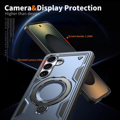 For Galaxy S26+ 5G Kalebol PC Hybrid TPU Armor MagSafe Ring Holder Phone Case(Blue)