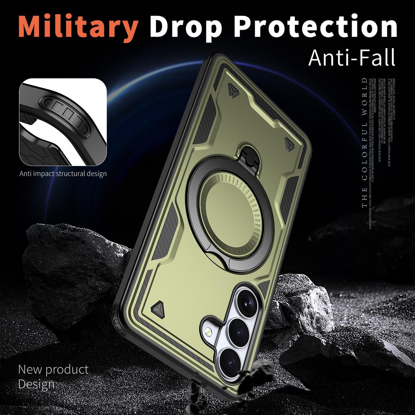 For Galaxy S26+ 5G Kalebol PC Hybrid TPU Armor MagSafe Ring Holder Phone Case(Green)