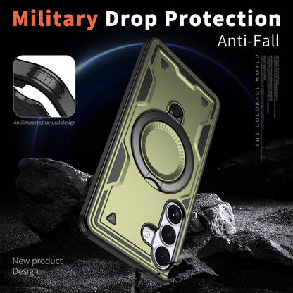 For Galaxy S26+ 5G Kalebol PC Hybrid TPU Armor MagSafe Ring Holder Phone Case(Green)