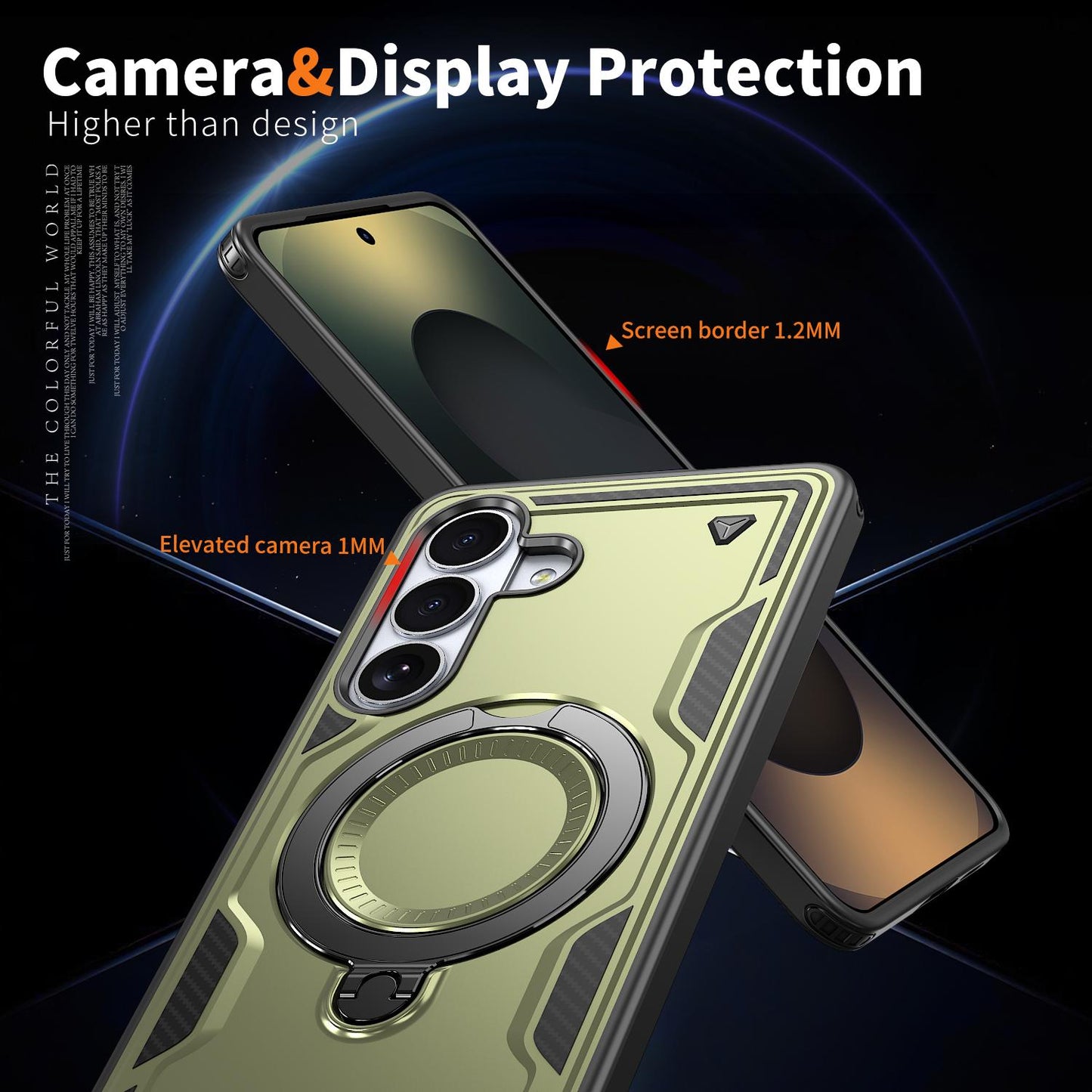 For Galaxy S26+ 5G Kalebol PC Hybrid TPU Armor MagSafe Ring Holder Phone Case(Green)