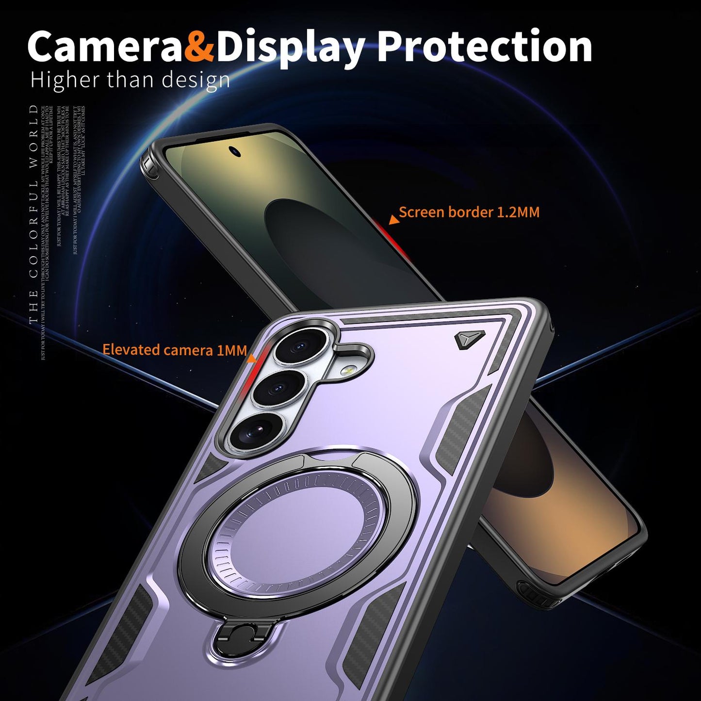 For Galaxy S26+ 5G Kalebol PC Hybrid TPU Armor MagSafe Ring Holder Phone Case(Purple)