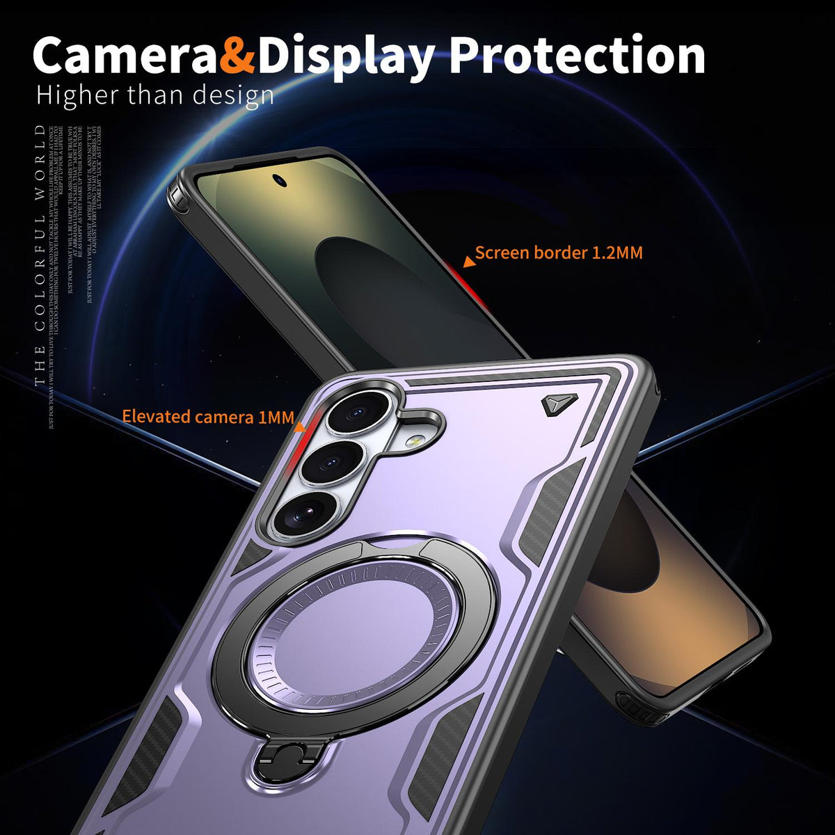 For Galaxy S26 FE 5G Kalebol PC Hybrid TPU Armor MagSafe Ring Holder Phone Case - Purple - SYA003148004F