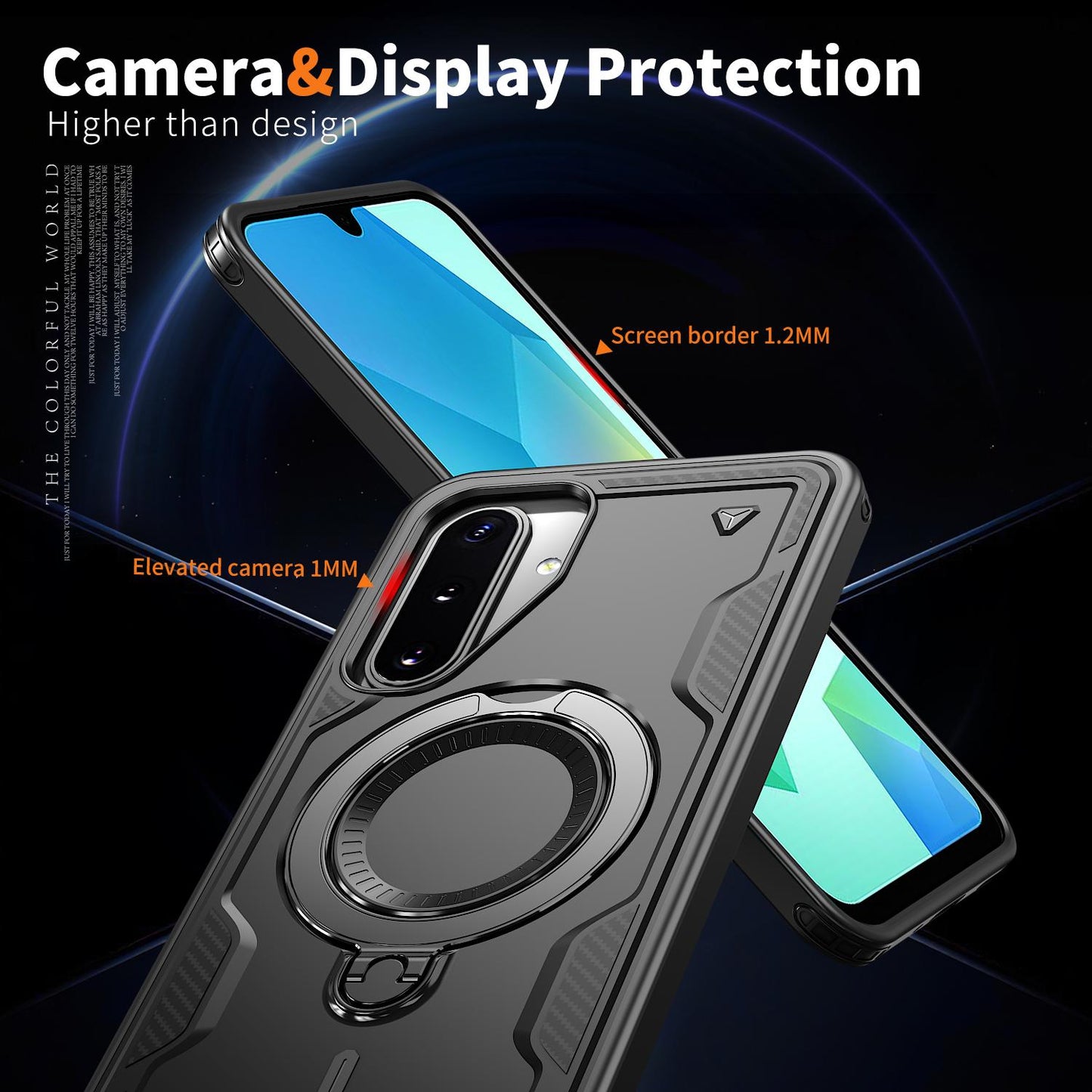 For Galaxy A17 4G / 5G Kalebol PC Hybrid TPU Armor MagSafe Ring Holder Phone Case(Black)
