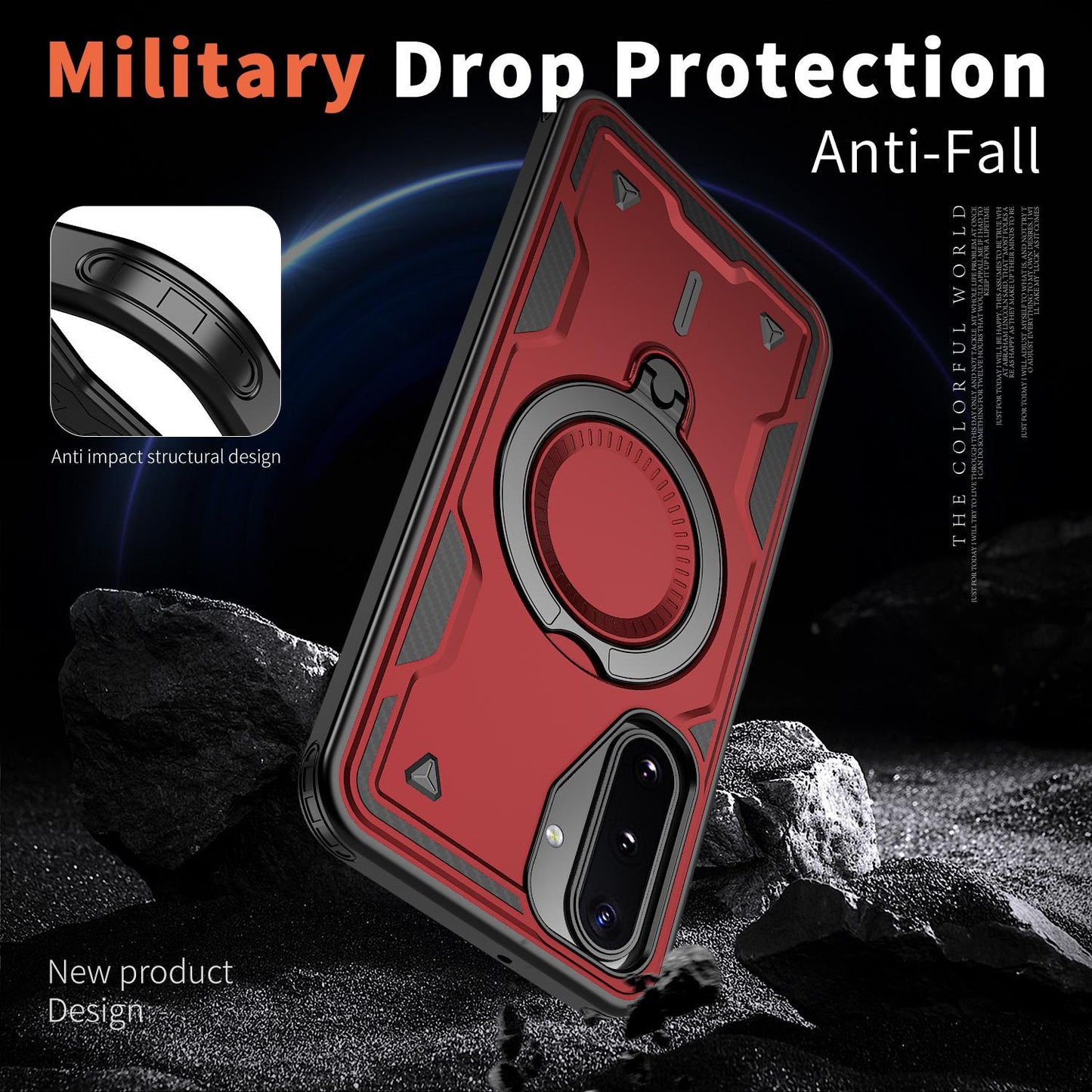 For Galaxy A17 4G / 5G Kalebol PC Hybrid TPU Armor MagSafe Ring Holder Phone Case(Red)