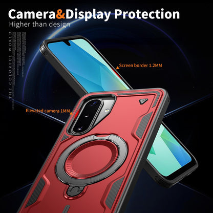 For Galaxy A17 4G / 5G Kalebol PC Hybrid TPU Armor MagSafe Ring Holder Phone Case(Red)