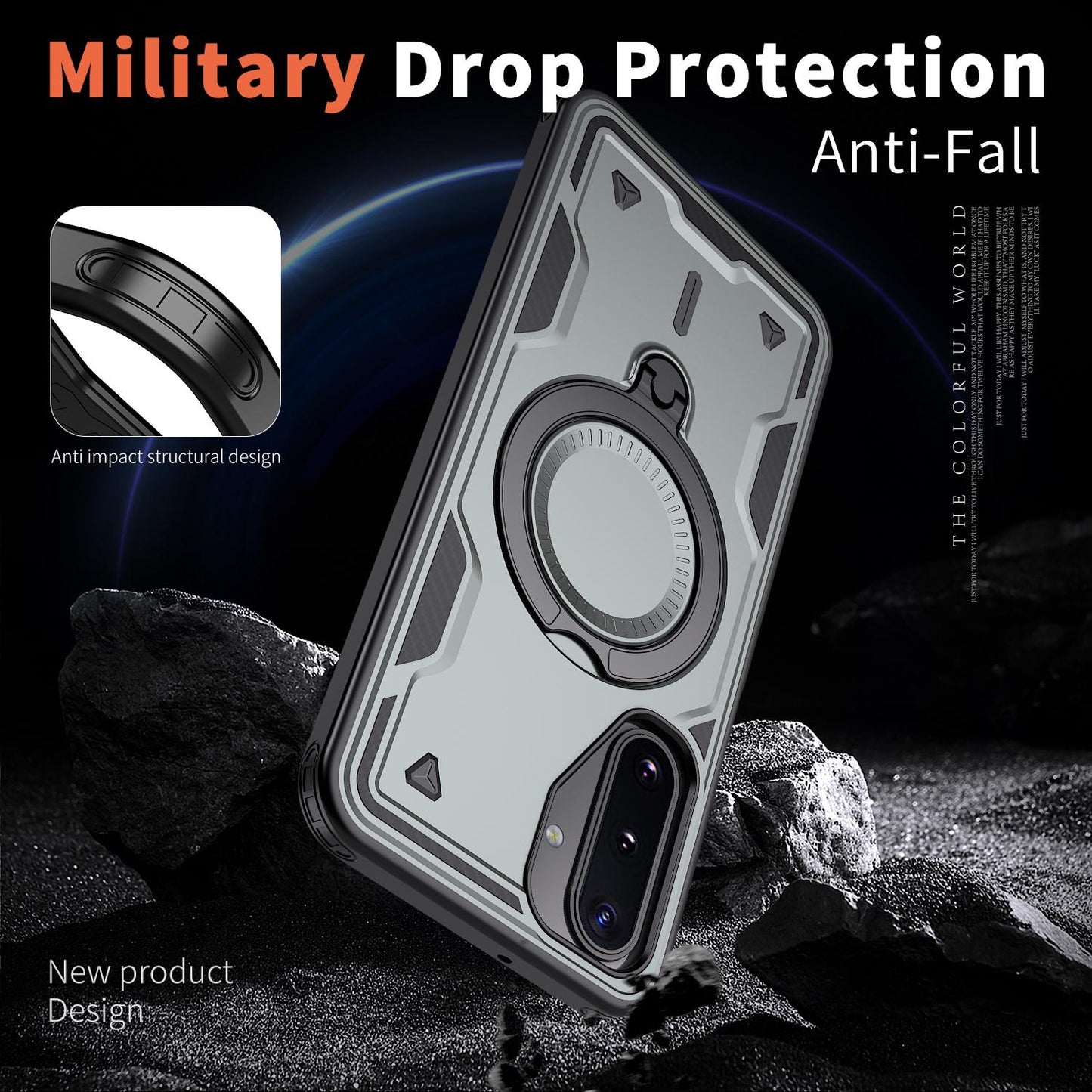 For Galaxy A17 4G / 5G Kalebol PC Hybrid TPU Armor MagSafe Ring Holder Phone Case(Gray)