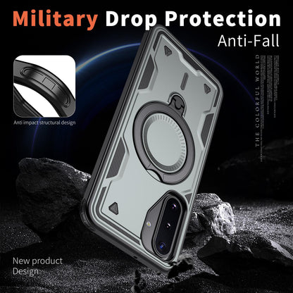 For Galaxy A17 4G / 5G Kalebol PC Hybrid TPU Armor MagSafe Ring Holder Phone Case(Gray)