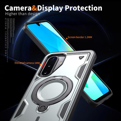 For Galaxy A17 4G / 5G Kalebol PC Hybrid TPU Armor MagSafe Ring Holder Phone Case(Gray)