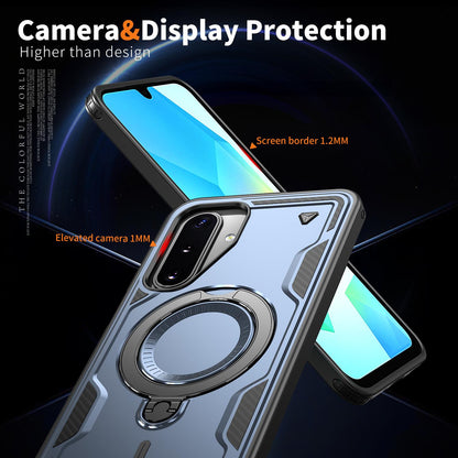 For Galaxy A17 4G / 5G Kalebol PC Hybrid TPU Armor MagSafe Ring Holder Phone Case(Blue)