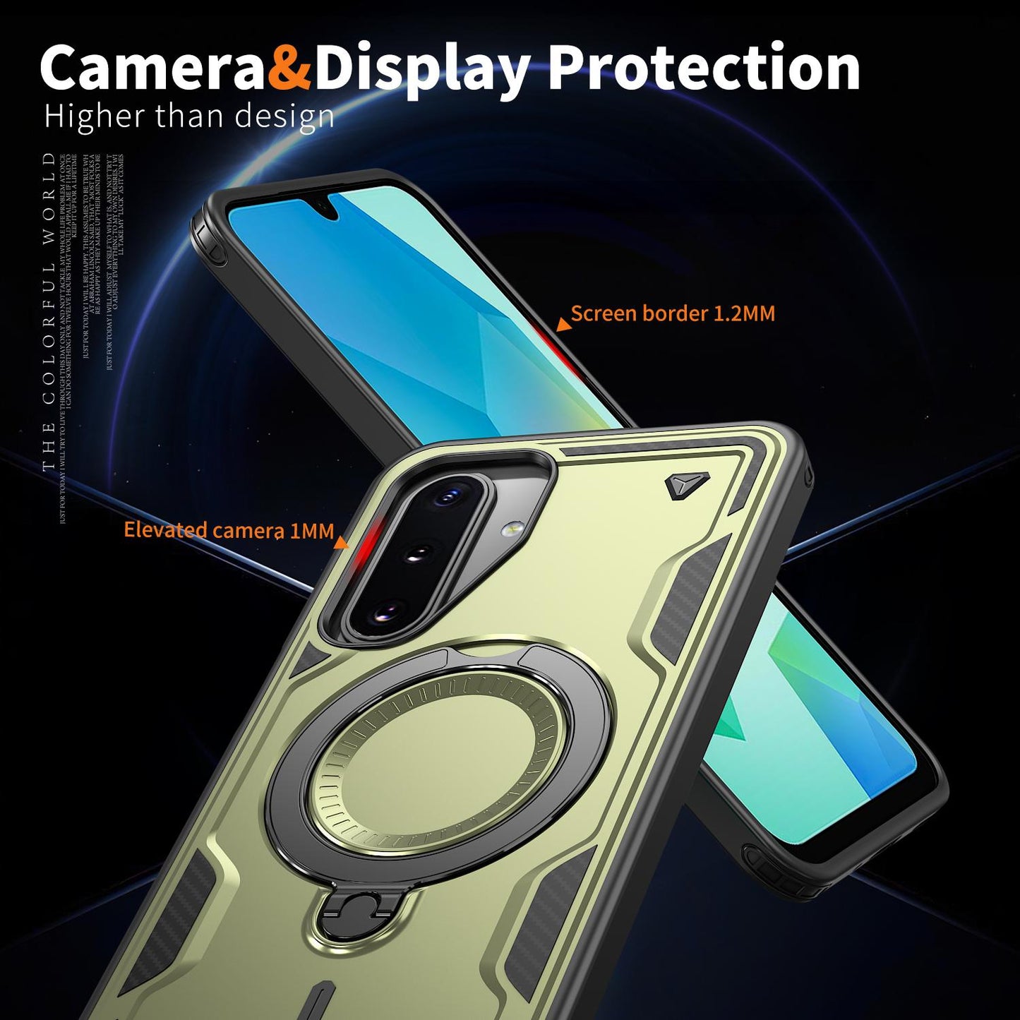 For Galaxy A17 4G / 5G Kalebol PC Hybrid TPU Armor MagSafe Ring Holder Phone Case(Green)