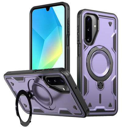 For Galaxy A17 4G / 5G Kalebol PC Hybrid TPU Armor MagSafe Ring Holder Phone Case(Purple)