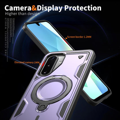 For Galaxy A17 4G / 5G Kalebol PC Hybrid TPU Armor MagSafe Ring Holder Phone Case(Purple)