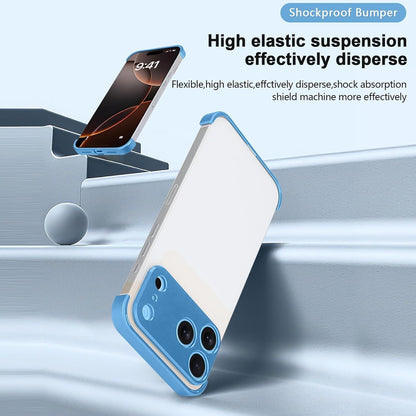 For iPhone 18 Pro Max Ultra-thin Frameless Titanium Alloy Four Corner Shockproof Phone Case - Light Blue - SYA003189605A