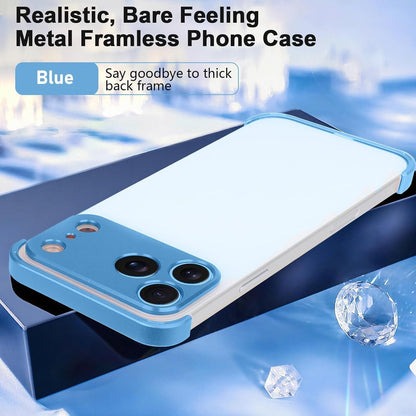 For iPhone 18 Pro Max Ultra-thin Frameless Titanium Alloy Four Corner Shockproof Phone Case - Light Blue - SYA003189605A